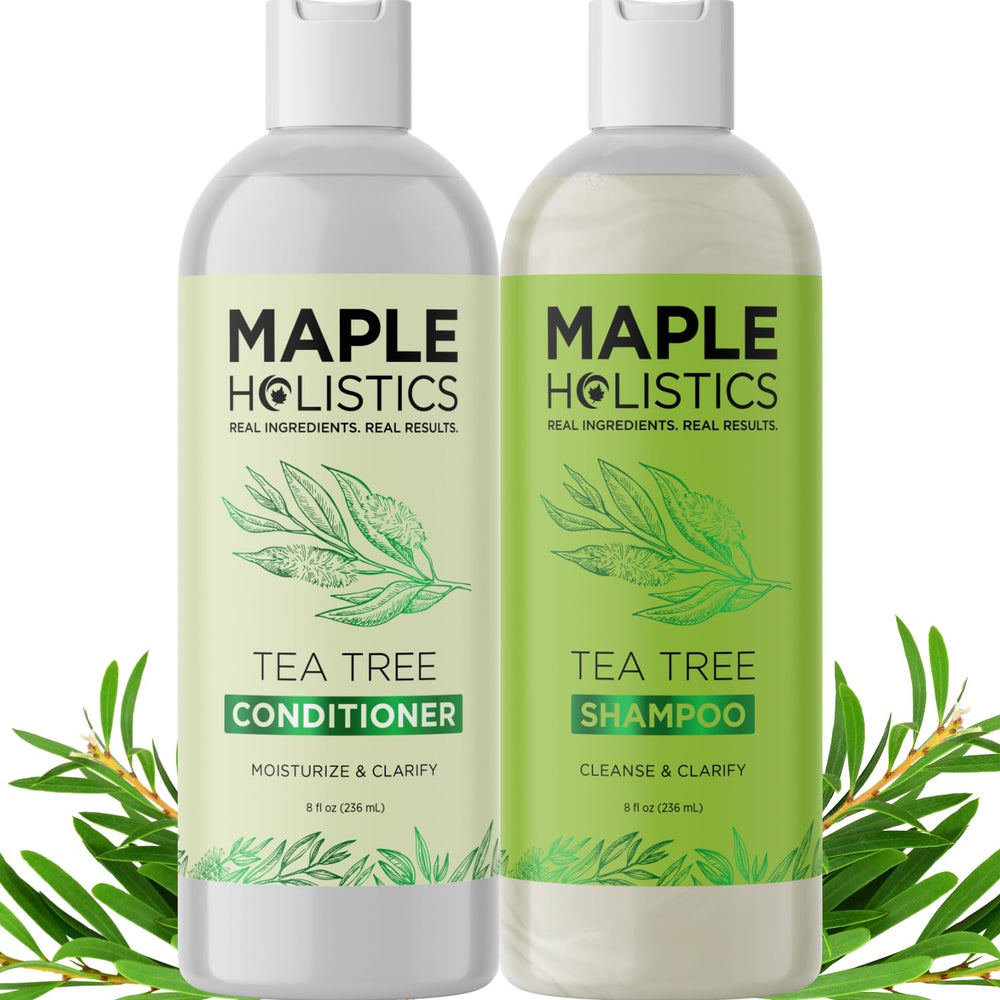 Maple Holistics Tea Tree Shampoo bottle ready for daily refreshing on oily scalp