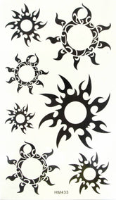 MapofBeauty Sun Tattoo Sticker 2pcs pack for waterproof body art and sun-inspired look