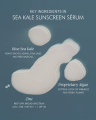 MARA Sea Kale Sunscreen Serum texture on skin shows lightweight hydration without grease.