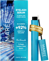 MAREE eyelash serum bottle close-up highlighting growth potential