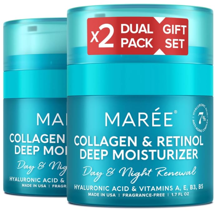 MAREE gift set front view with two collagen cream jars for daily hydration.
