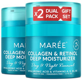 MAREE gift set front view with two collagen cream jars for daily hydration.