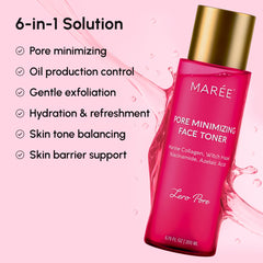 MAREE Niacinamide toner close-up emphasizing balancing and even tone benefits.