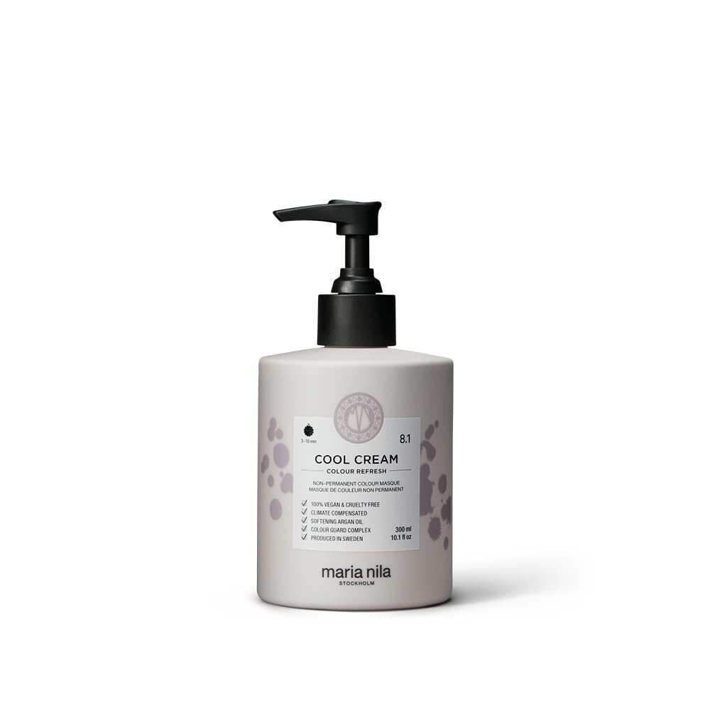 Maria Nila Colour Refresh Cool Cream bottle showing violet tint for cool blonde tones