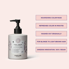 Maria Nila Colour Refresh Cool Cream swirl demonstrates even pigment deposition