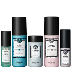 Maria Nila Styling Beauty Bag packaging made from recycled mesh for eco-friendly storage.