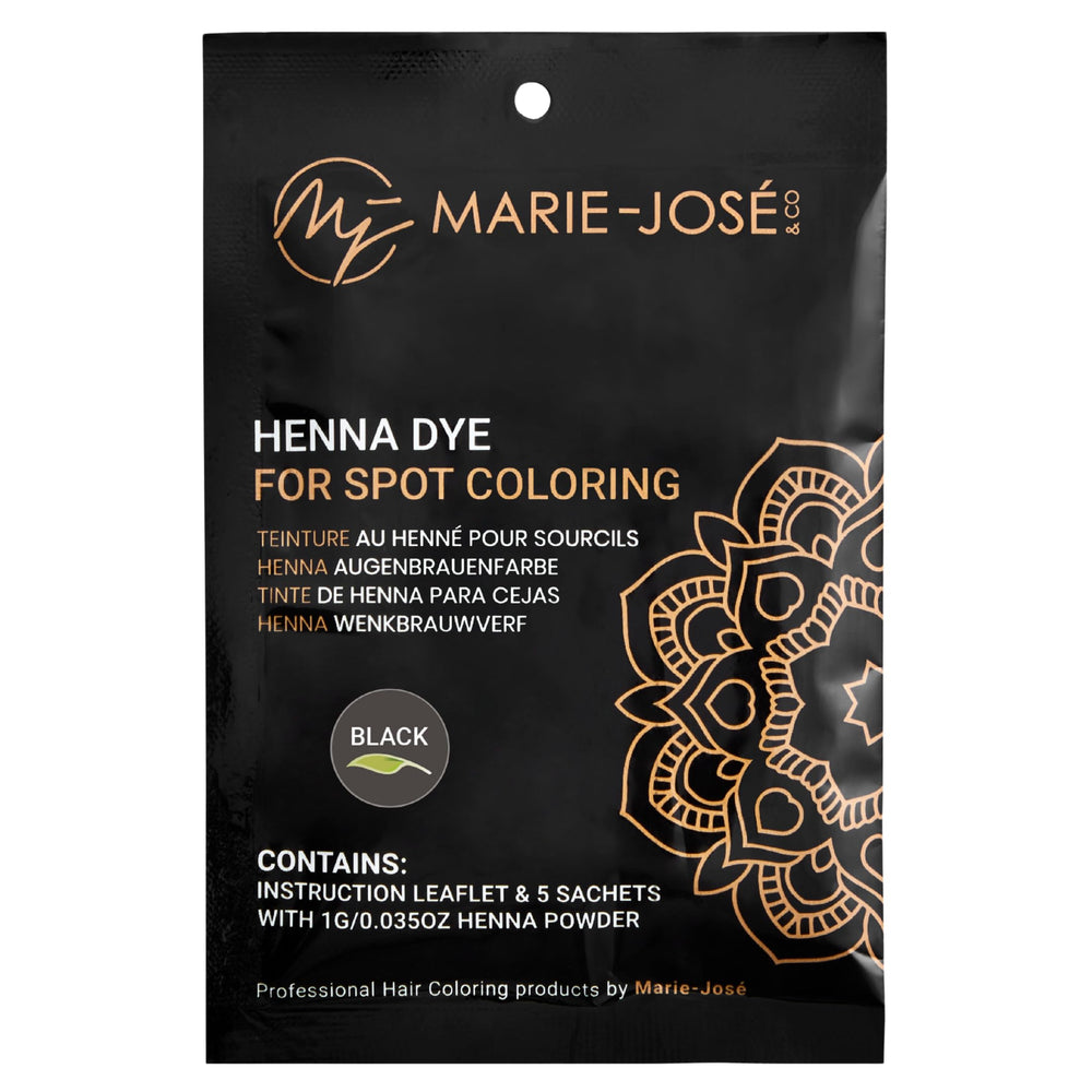 Marie-José & Co Henna Dye Set packaging shown for professional spot coloring