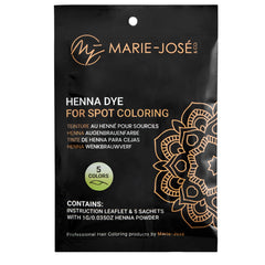Marie-José Henna Dye bottle pour shows controlled application for precise spot coloring