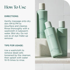 Washed with lukewarm water using a clean cloth to reveal refreshed skin.