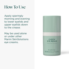 Marini SkinSolutions C-ESTA Eye Repair packaging highlighting Made in USA.