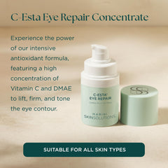 Close-up of C-ESTA Eye Repair being applied around the eye for smoother contours.