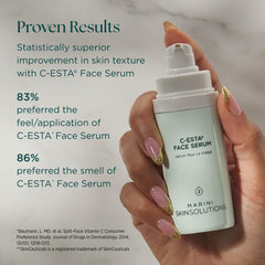 Marini SkinSolutions C-ESTA Serum texture closeup reveals lightweight hydration and smooth finish.