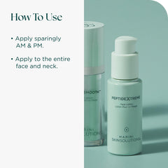 Marini SkinSolutions PeptideXtreme ingredient panel, featuring antioxidants and peptides