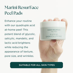 Marini SkinSolutions ResurFace pad highlighting salicylic action for clearer pores.