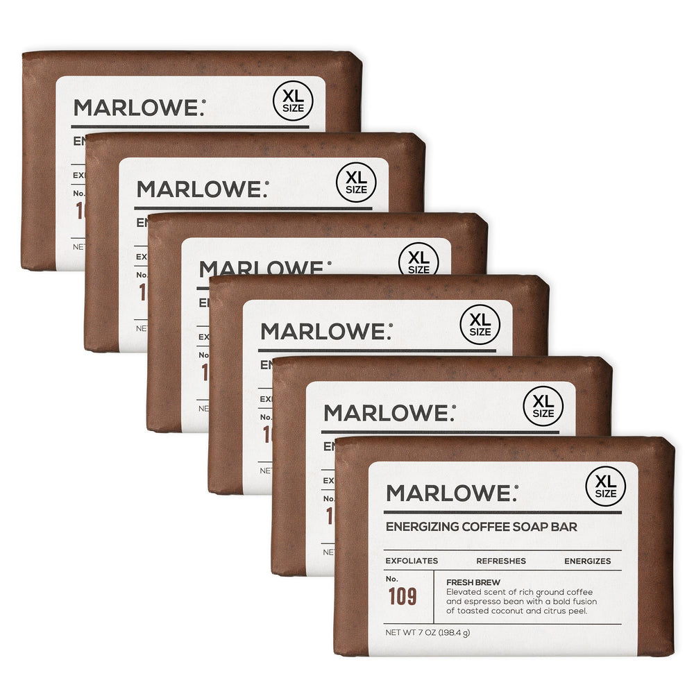 MARLOWE No. 109 Coffee Bar Soap front view, dense and long-lasting