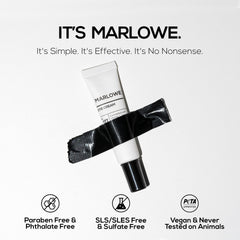MARLOWE No. 127 eye cream texture close-up shows rich yet light feel