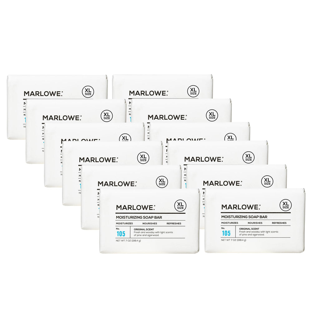 Marlowe No.105 bar soap packaging with sustainable materials and bundle options