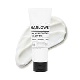 MARLOWE No. 128 SPF 50 face lotion front view for daily protection.