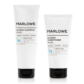 MARLOWE No.172 shampoo bottle on shelf promotes clean, hydrated hair.