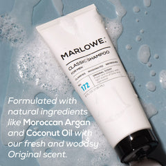 MARLOWE No.173 conditioner bottle provides smooth, moisturized hair after wash.