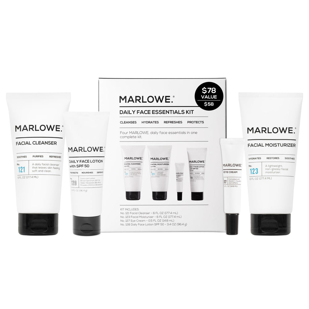 MARLOWE No.204 daily essential kit box showcases the full set for convenient daily care