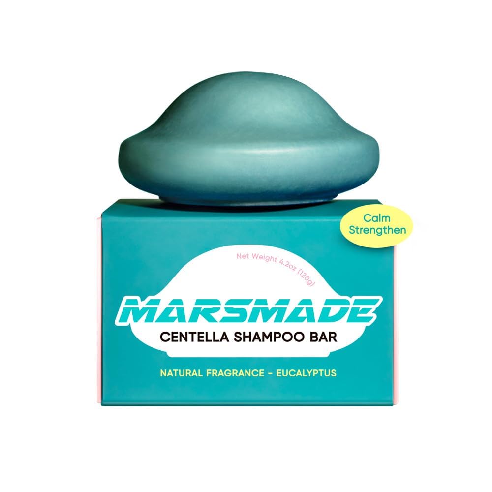 Mars Made Centella Shampoo Bar 2.0 packaging close-up for eco-friendly care.