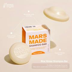 Mars Made Rice Water Bar foam lather conveys gentle, luxurious wash