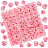 Marsrut 81-piece pink rose soap flowers bouquet for decorative display with subtle scent.