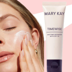 Mary Kay TimeWise Daytime SPF 30 bottle with pump enabling easy, even application.