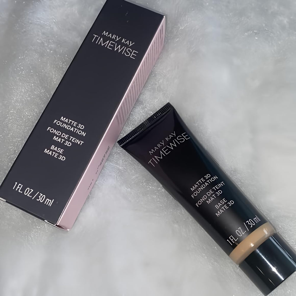 Mary Kay Timewise Matte 3D Foundation Beige W160 bottle for a long-lasting matte finish