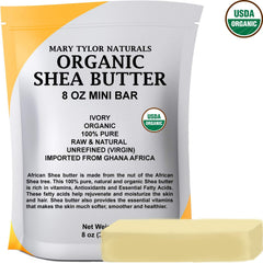 Mary Tylor Naturals ivory shea butter close-up shows pure, unrefined texture.