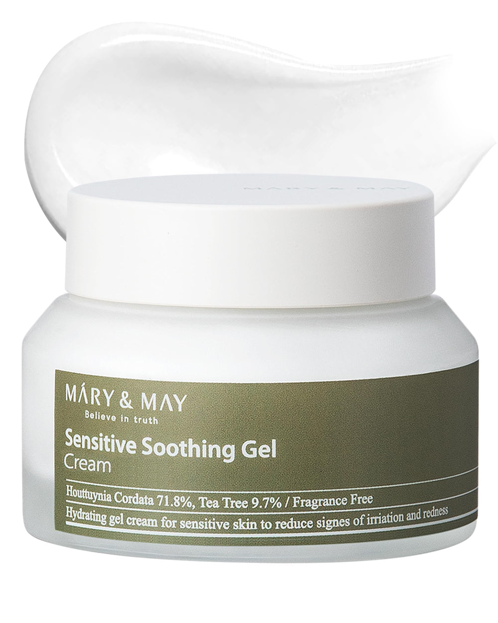 Mary&May Sensitive Soothing Gel Cream bottle cooling relief for irritated skin