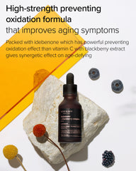 Mary&May Idebenone Blackberry Serum texture close-up suggests smooth, hydrating feel.