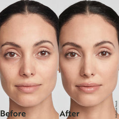 M. Asam Magic Care Perfect Teint texture close-up shows creamy white texture turning transparent.