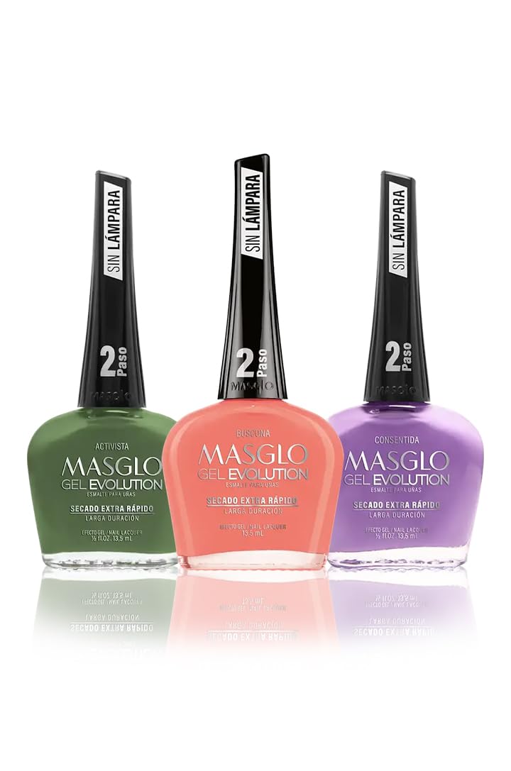 Masglo Gel Evolution 3pc set front view with long-lasting color.