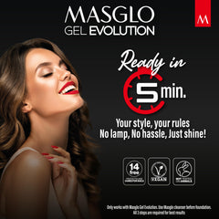 MASGLO Gel Evolution base coat bottle 2 primes nails for a smooth foundation.