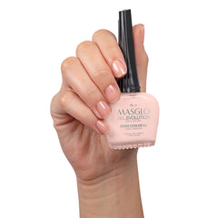 MASGLO Gel Evolution Timida color bottle features subtle hue for natural nails