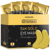 Maskiss 24k Gold Under Eye Patches front pack image for luxurious at home care.