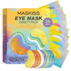 Maskiss 8-color under-eye patches set packaging highlights variety for targeted under-eye care.