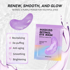Maskiss Purple Eye Masks on packaging; ideal for gifting and self-care