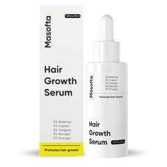 Masofta Hair Growth Serum bottle close-up for scalp nourishment and care