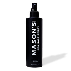 Mason’s Pomade Sea Salt Spray bottle adds natural volume and texture.