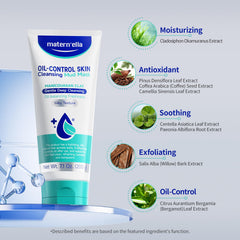 MATERN'ELLA Mud Mask on clean skin showing reduced pore visibility