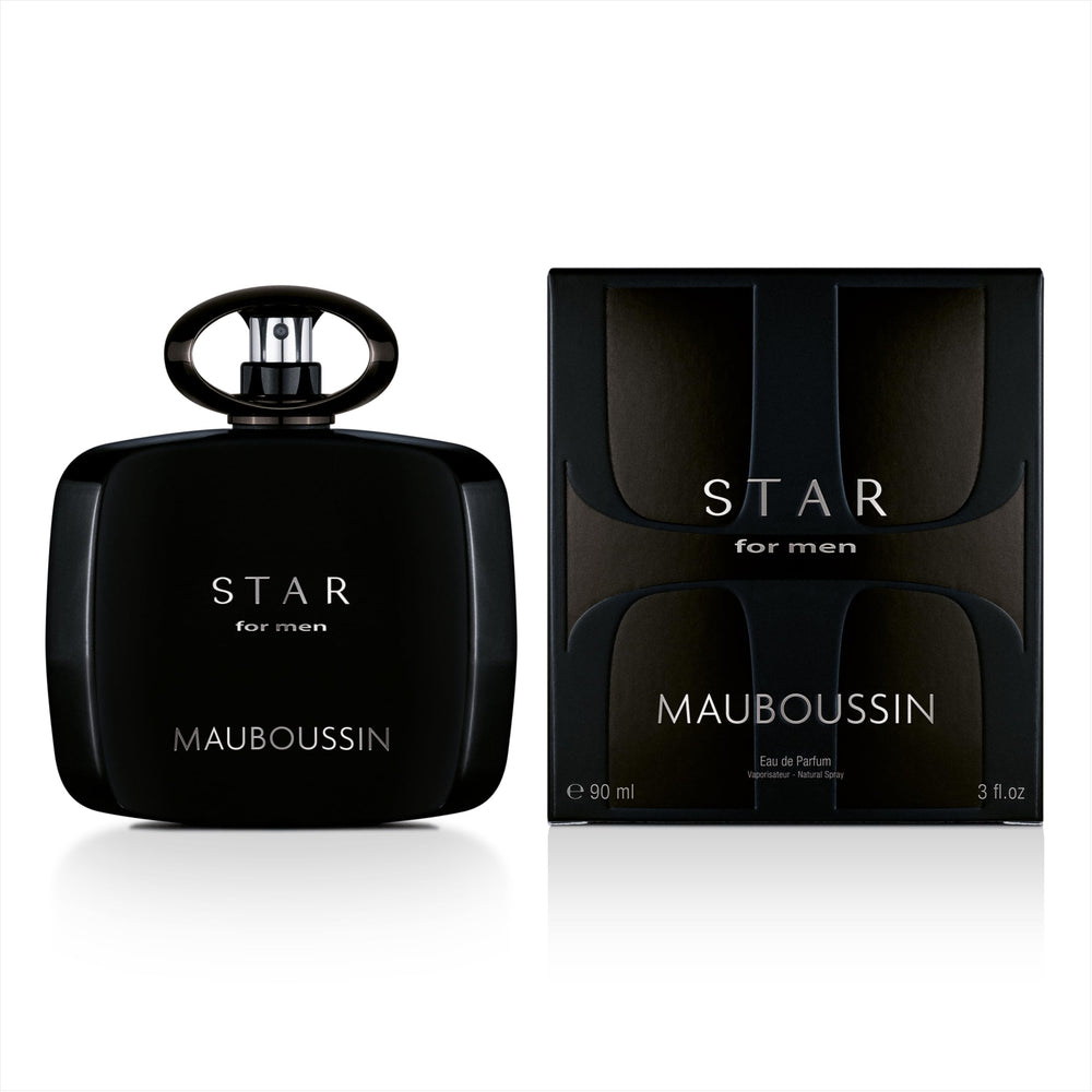 Mauboussin Star For Men bottle closeup highlights refined elegance for confident style