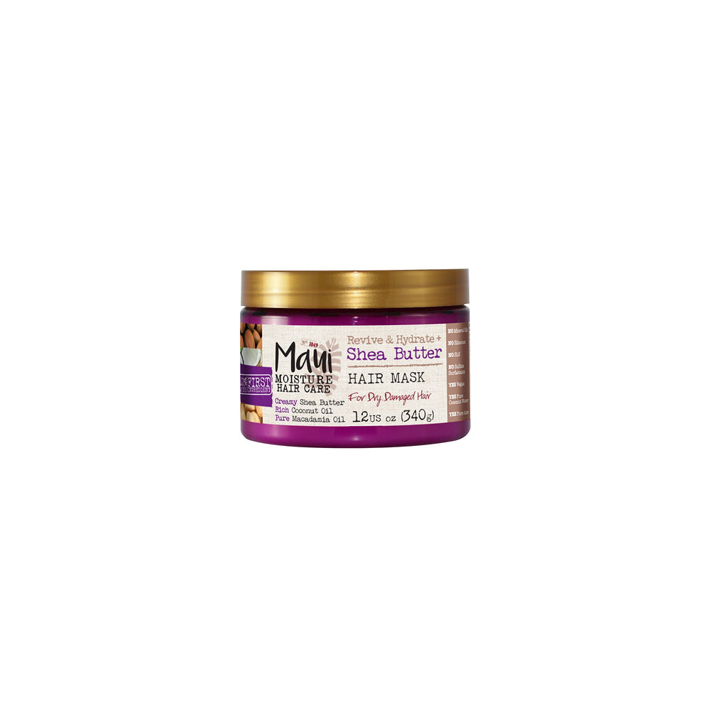 Maui Moisture Shea Butter Hair Mask 340g tub delivering deep moisture for dry hair.
