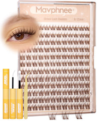 Mavphnee brown lash clusters 8mm visual for a natural daytime look