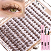 Mavphnee brown lash clusters kit for natural wispy definition in daily wear.