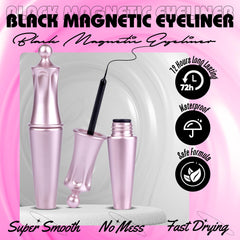 Mavphnee cat-eye look achieved with magnetic lashes.