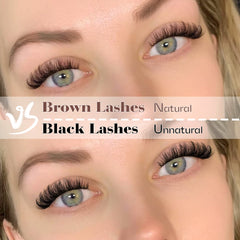 Mavphnee D-Curl wispy lashes with clear 0.3mm band for seamless wearing.