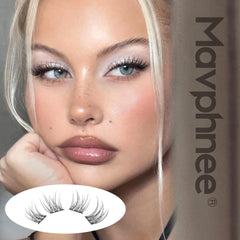 Mavphnee lightweight cluster lashes provide all day comfort and barely-there wear.